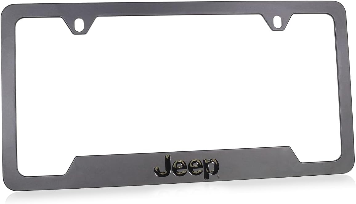 JEEP License Plate Frame - Blacked Out Metal Engraved