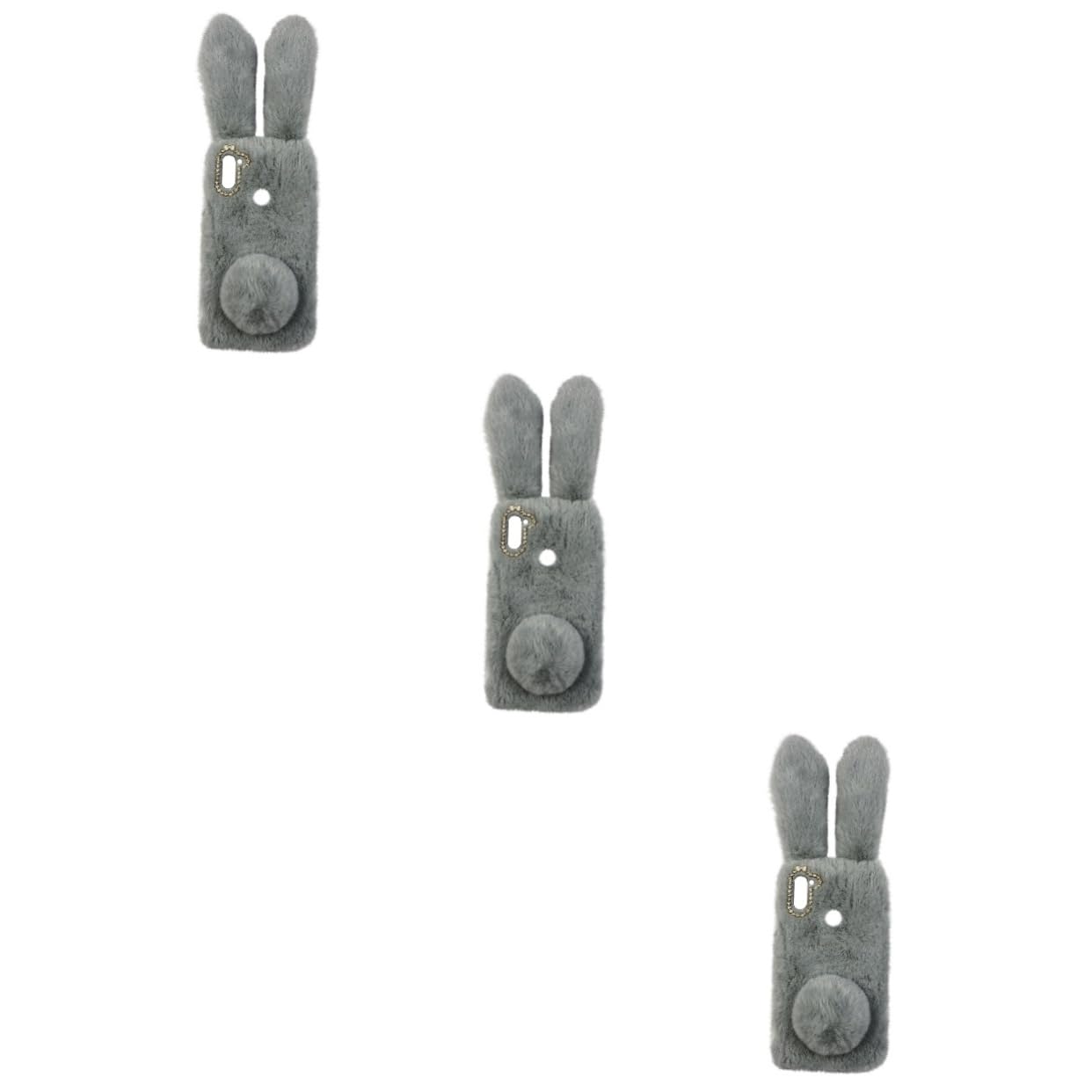 Uonlytech 3piezas Funda De Teléfono De Diseño De Conejo y Creativa Protección De TPU y Pelo De Conejo Compatible Acceso Fácil Puertos y Controles