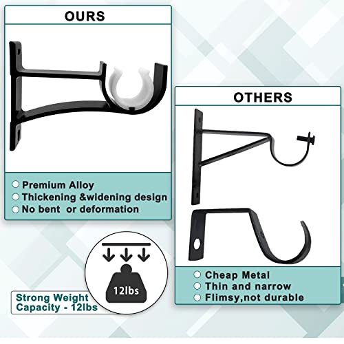 image for Gudui 6 Pack Curtain Rod Bracket, Heavy Duty Curtain Rod Holders Curta