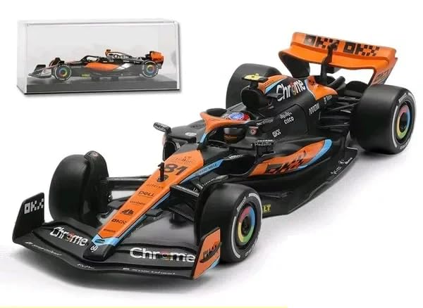 Image of Mc Laren F1 Team MCL60 Diecast Model Car, 1:43 Scale, #81 Oscar Piastri, 2023 Australian Grand Prix, with Display Case
