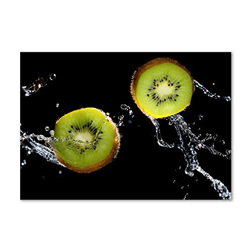 Dosseret en verre trempé 100x70 anti-projections motif kiwi vert