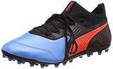 Optimaler Halt Puma Herren ONE 19.3 MG Fußballschuhe, Blau (Bleu Azur-Red Blast Black), 41 EU