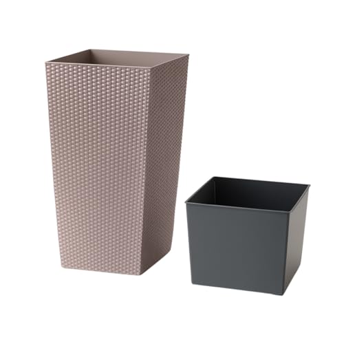 Unbekannt Blumentopf Übertopf Blumenkübel Pflanzkübel Rato Polyrattan Pflanztopf von rg-vertrieb (400, Mocca)