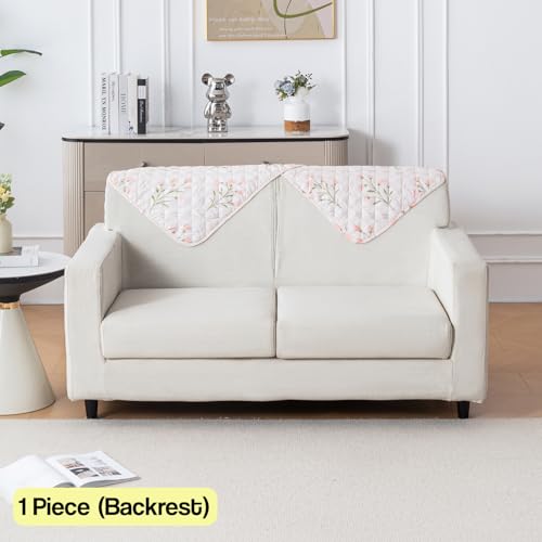 Image of House of Quirk 'Mughal Series' Printed Quilted Sofa Cover for 1 /2 /3 /4 Seater - Anti-Slip, Washable Couch Protector Slipcover (Backrest, Gulbahar, 50x70 cm)