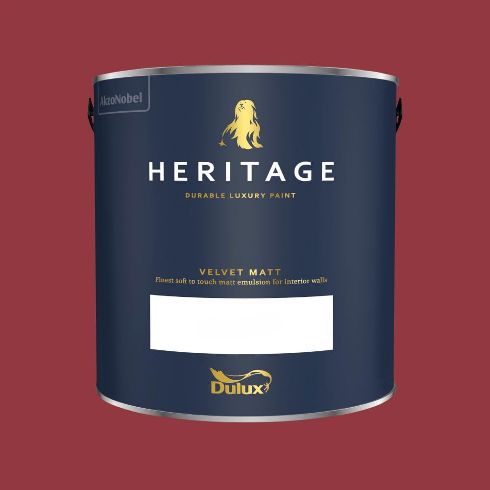 Dulux Heritage - Walls and Ceilings Paint - Pugin Red - Matt Emulsion - 2.5L