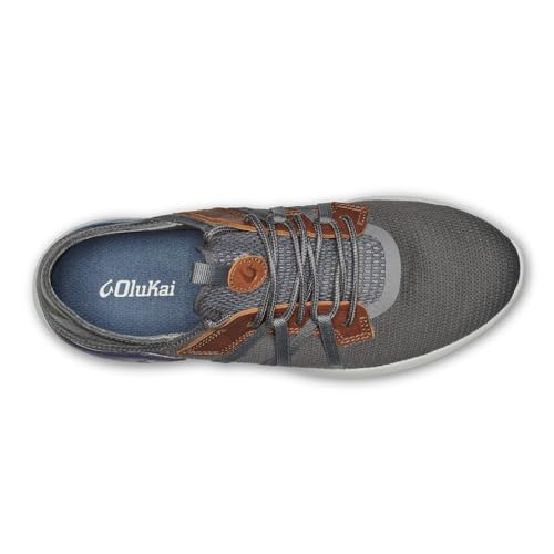 Image of OluKai Mio Li Men's Casual Sneakers, Hands-Free Drop-in Heel | Wear Slip-On or Laced, Breathable Knit Mesh, All-Day Cushioned Comfort, Athletic Walking Shoe, Runs Small So Size Up