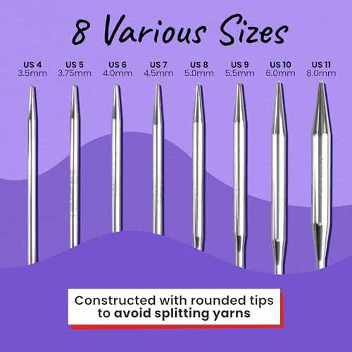 Image of skacel by addi addiClick Interchangeable Knitting Needles Set, Circular Needle Kit with Short Rocket Plated Brass Tips and Nylon Cords