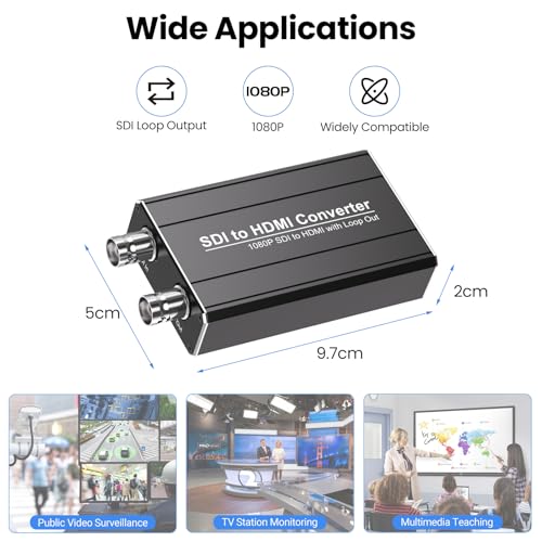 Adaptador SDI a HDMI para conectar monitores HDMI a salidas de video BNC profesionales 5