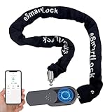 Dhiedas Bike Chain Lock, 3.3Ft Long 8mm Steel Chain Lock with Key Fingerprint Bluetooth APP Control, Heavy Duty Anti-Theft Biometric Digital Bike Locks for Electric Scooter Bicycle Gate Fence