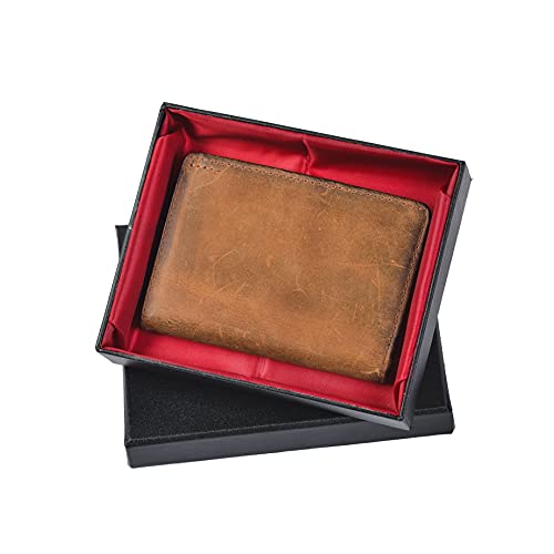 Premium Genuine Leather Wallet - Oil Pullup - Shield Cash and Coin Holder - Card Case - Bi-Fold - Slim Wallet - Man Wallet - Image 5