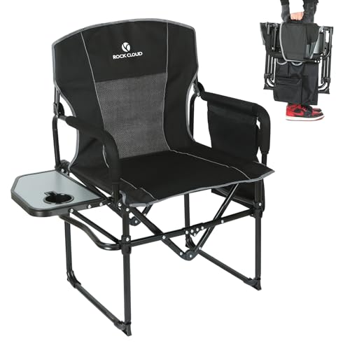 ROCK CLOUD Folding Camping Chair with Storage Pocket and Side Table Compact Portable Camp Chairs...