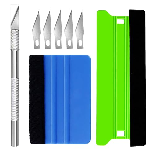 Wallpaper Tools Vinyl Application Kit Wrap Installation Tool Set with Felt Squeegee Craft Knife Replacement Blades Window Tint Car Film Smoothing Tools for DIY Home & Vehicle Projects 18+