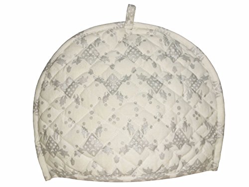 White and Silver Tea Cosy Cotton kitchen accessories White and Silver Color royal