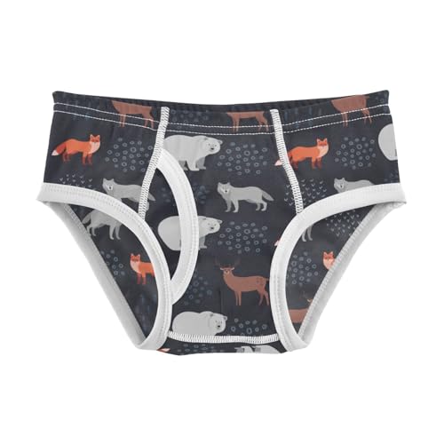 Boys' Exclusive Briefs Toddler Underwear 95% Combed Cotton Boxerbriefs 2T Fox and Bear Pattern 99