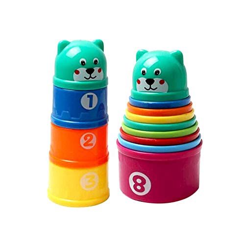 Ogquaton Tasse empilée pour bébés de qualité supérieure créative forme d'ours créatif bébé Puzzle d'apprentissage précoce Jouets 1 sac