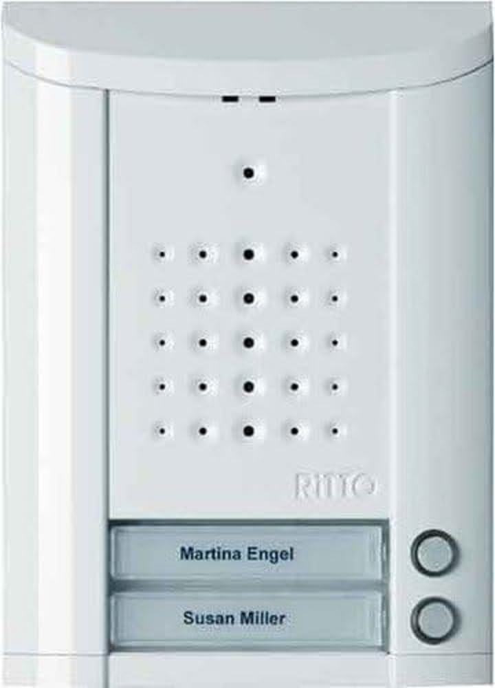 Sonnette 2 maisons familiales Ritto Entravox interphone blanc montage en saillie
