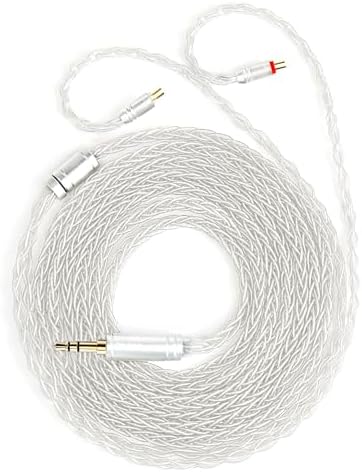 keephifi KBEAR ST12 Plus 2M Silver 2 Pin IEM Cable 3.5MM, Headphone Wire, 8-Strand 4N OFC Silver-Plated Upgraded Cable for Truthear Hexa/HOLA/Zero, Moondrop Blessing/Aria/Stellaris, Simgot EW100P