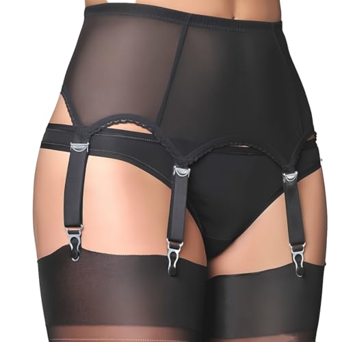 ROKZELT Grande Taille Porte Jaretelles Femme Sexy Dentelle Tenue Hot Chic Lingerie Jarretelle Erotique Cuir PU Jartelle Ensemble Pour Bas Guepiere String Pute...