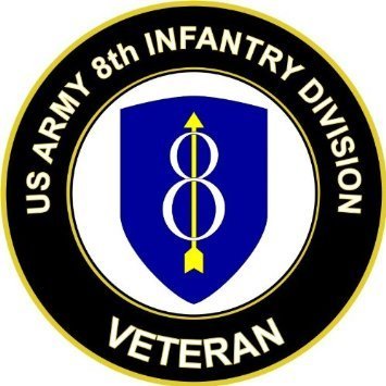 Lancy's Artwork Six Pack US Army 8th Infantry Division Veteran Decal Sticker - Auto, Wall, Laptop, Cell, Truck Sticker for Windows, Cars, Trucks, Tool Boxes, Laptops