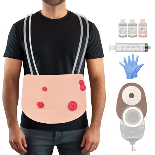 Image of Wearable Ostomy Care Trainer Kit,Stoma Models for Medical Education, Ostomy Practice Model Kit for Teaching Demonstration