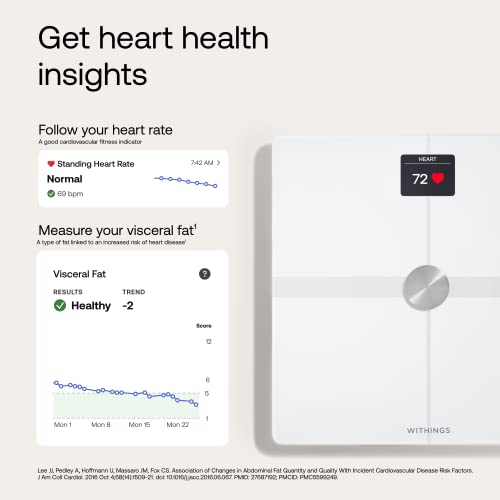 WITHINGS Body Smart - Accurate Scale for Body Weight and Fat Percentage, Body Composition Wi-Fi and Bluetooth Weight Scale, Baby Weight Scale, Smart Scale Apple Health Compatible, Bathroom Scale - Thumbnail 3