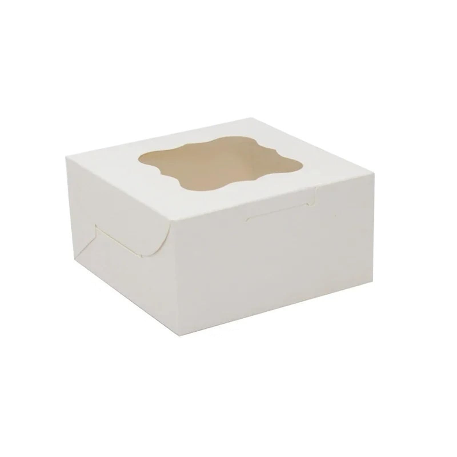 HKYBCF Cake packaging box 30pcs White Boxes With Clear Window Candy Dessert Bread Packaging Box Paper for Wedding(White)