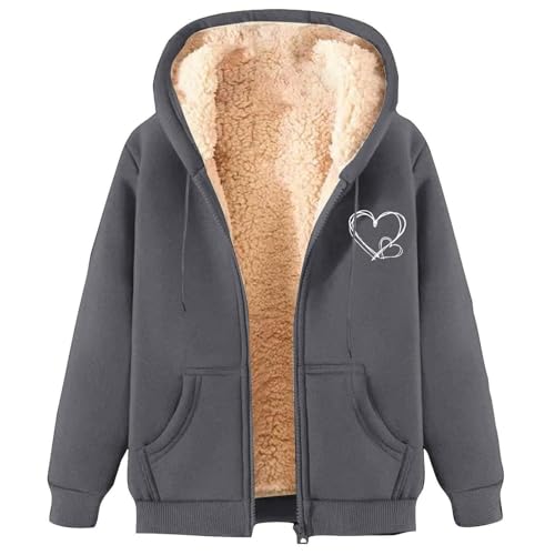 Sudaderas Mujer con Capucha Cremallera Forro Polar Ropa de Invierno Fleece Chaqueta Entretiempo Sweatshirt Casual Deportiva Sudadera Manga Larga Abrigos Talla Grande Outwear Hoody Moda Abrigo Otoño