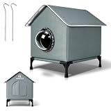 Space Capsule Outdoor Pet House for Cats Small Dogs, Gray, Large