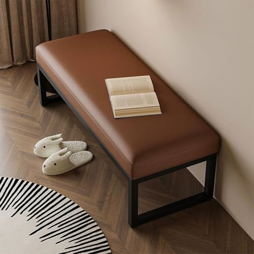 Repose-pieds ottoman avec banc à chaussures en cuir synthétique robuste