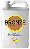 BRONZE – MEDIUM - Spray Tan Solution - 4 oz - Sunless Self Tanning Liquid for Airbrush or HVLP System + INCLUDES: Applicator Mitt, Application Gloves and Best Fake Tanner Lotion Mousse Sample