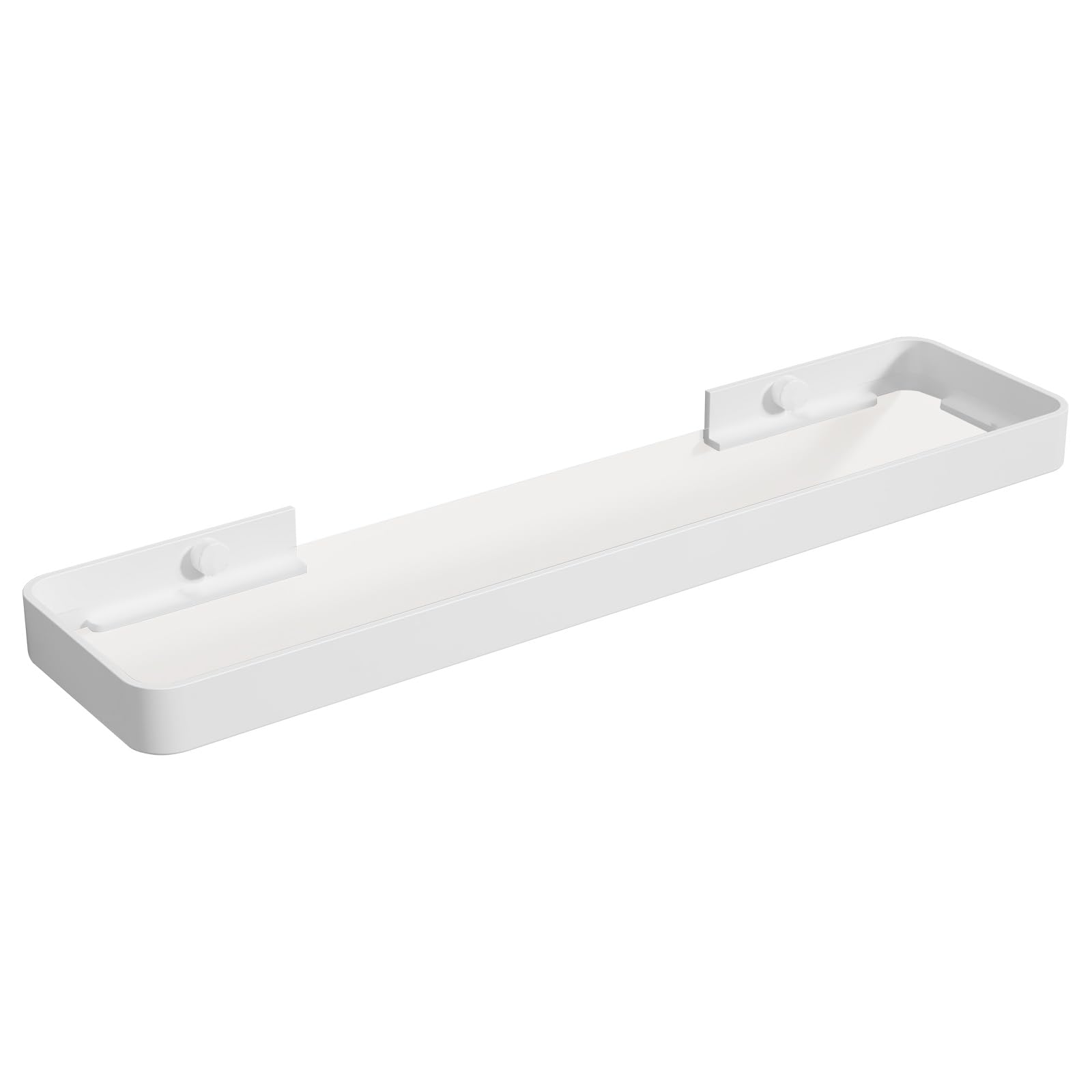Danpoo Bathroom Wall Shelf, White Floating Shelf for Bathroom Wall Storage, Long Glass Bathroom Shelf Organizer Wall Mounted, 20"