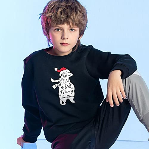Children's Clothing Boys and Girls Christmas Black Red Round Neck Pullover Children's Sweater Cartoon Snowman Clothing2