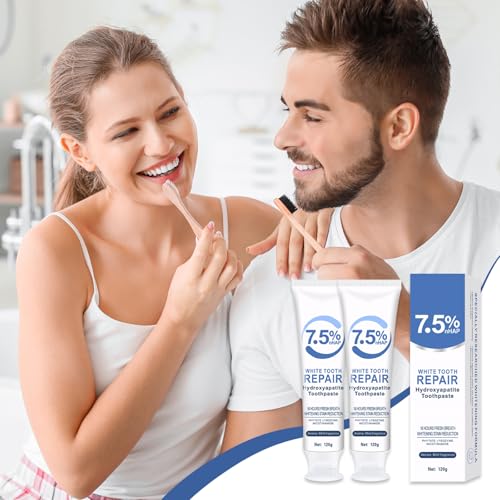 2 Stück Hydroxylapatit Zahnpasta Ohne Fluorid, Frischer Atem Zahnpasta Hydroxylapatit, Tiefenreinigung Hydroxyapatite Zahncreme, Remineralisierungszahnpasta Ganzheitlicher Schutz für Zähnen – Bild 8