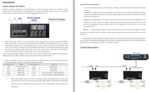 AMKI DMX 512 LED Decoder Controller for RGB Tape Strip Light Dimmer Driver (4 Channel with Display)