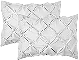 Elegant Comfort 2-Pack Sham Set Pinch Pleat Design, 1500 Premium Hotel Quality Microfiber, Stylish Design-Easy Care, Wrinkle and Stain Resistant, 2-Piece Sham Set, Pleated King, White