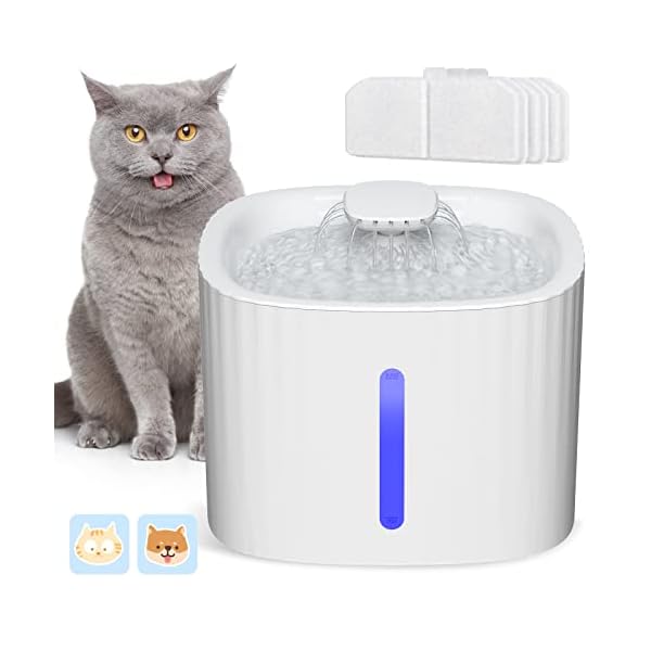 Nestling Katzenbrunnen, 3L Automatische Trinkbrunnen mit LED-Wasserstandfenster, Ultraleiser Katzentrinkbrunnen mit 3 Aktivkohlefilter für Katze, Hunde und Mehrere Haustiere