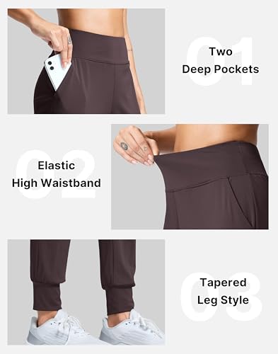 Image of SANTINY Women's Joggers Pants with Pockets Lightweight High Waisted Athletic Gym Workout Pants for Women Yoga Travel