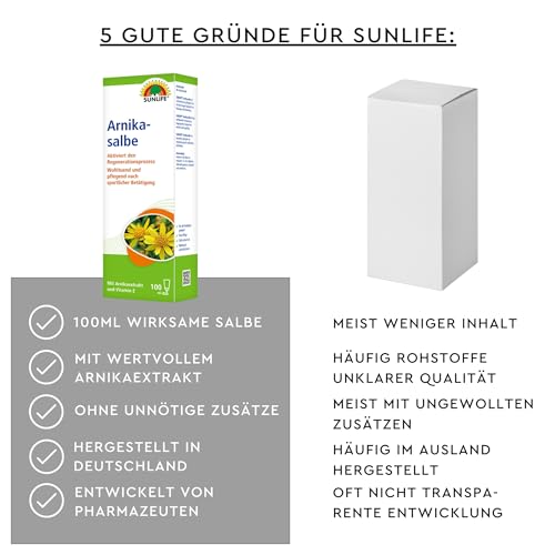 SUNLIFE Arnika Salbe mit Arnika-Extrakt & Vitamin E - Pflegende Sportsalbe für Muskelentspannung - Schnell Einziehend - für alle Hauttypen 6