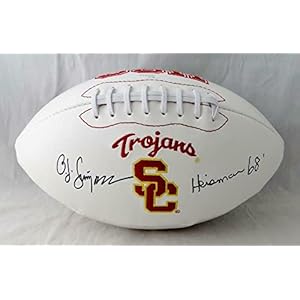 O. J. Simpson Autographed USC Logo Football With Heisman- JSA Witnessed Auth – Autographed College Footballs