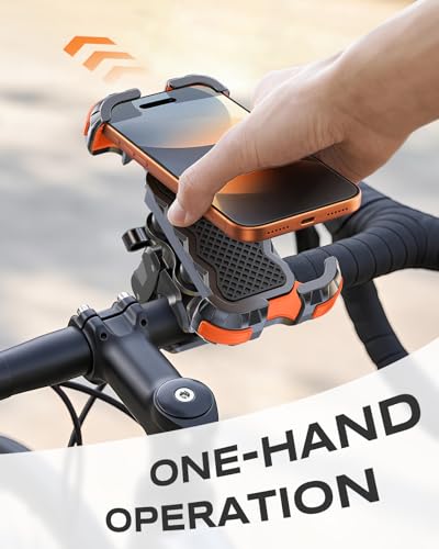 Image of Zewdov 2026 Anti-Shake Motorcycle Phone Mount Holder with Vibration Dampener & Quick Install Clamp, Strong Grip & Anti-Drop Bike Phone Holder for Bicycle /ATV /Scooter, Fits for iPhone /Samsung 4.7-6.8 inch