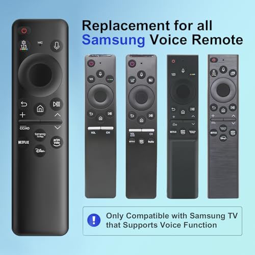 New BN59-01432A Solar Voice Remote Replacement for Samsung TV Remote with Rechargeable Solar Cell, Compatible with Samsung 2023-2024 Neo QLED, 8K, The Frame and Crystal UHD Series, 4 Shortcut Buttons - Image 3