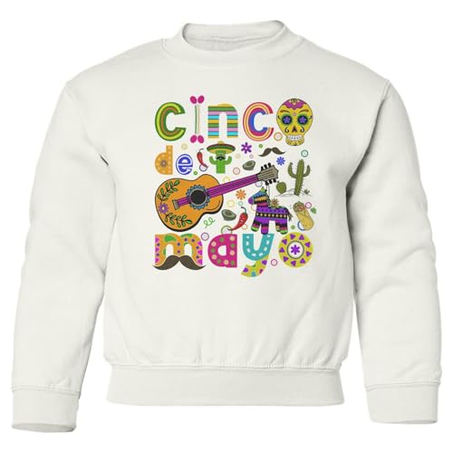 Cinco De Mayo Fiesta - Mexican Sticker Bomb Youth Crewneck Sweatshirt