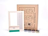 kit serigrafia silhouette A3 Lavavetri in legno Hunt The Moon casa, Formato A3 Kit di Stampa dello Schermo, Legno Carta Tessuto, Large Deluxe