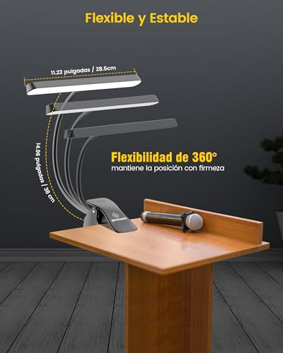 Miniatura 6 de Glocusent 57 Led Lampara Partituras, 3 Colores Y 5 Brillo, Hasta 140 Hrs
