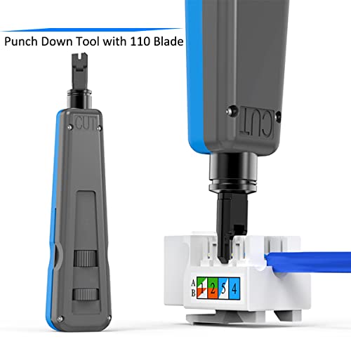 Punch Down Impact Tool With 110 And 66 Blades, Network Wire Cable Cat6/Cat5E Telephone Impact Terminal Insertion Tools #TOP1