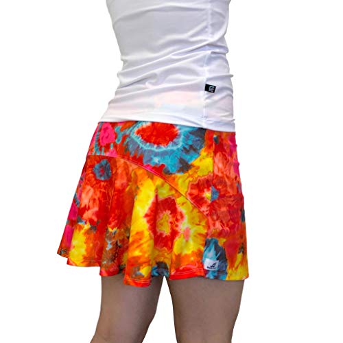 Smash Dandy Orange Tie Dyed Flutter Style Golf/Tennis Skort/Skirt (XLarge)
