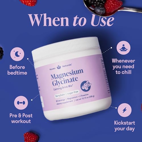 Nuven Naturals Magnesium Glycinate + L-Theanine Powder