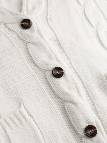 CIDER Cardigan Sweater for Women V Neck Cable Knit Long Sleeve Button Down Tops with Pockets3