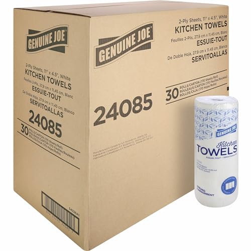 Genuine Joe Kitchen Paper Towels 11 x 4.5 2-Ply 170 Sheets/Roll 30 Count