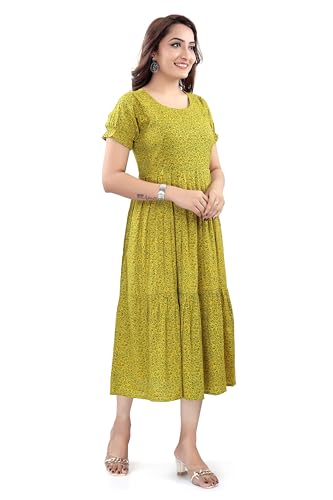 Image of B2F Women's Flared Anarkali Maternity Dress, Feeding Kurti with Concealed Zip for Pre & Post Pregnancy